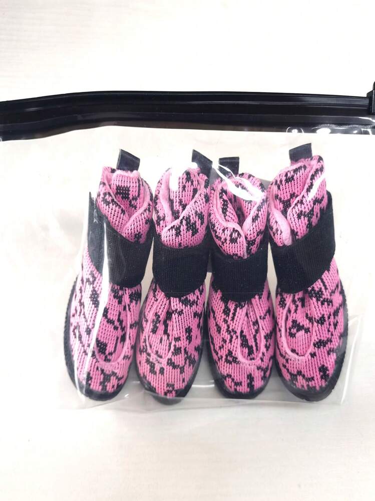 4pcs Breathable Pet Shoe For Dog And Cat For Outdoor - Coral Pink - View 4