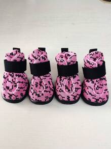 4pcs Breathable Pet Shoe For Dog And Cat For Outdoor - Coral Pink - View 5
