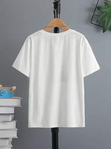 SHEIN 男孩卡通圖案T恤 - 白色 - 查看 2