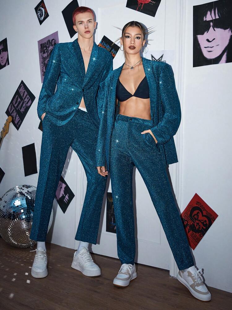 1pc Glitter Blazer & 1pc Pants
