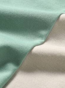 Manfinity Homme Áo thun có cổ Nam Dây kéo Khối Màu Lá thư Giải trí - Nhiều màu - Xem 7