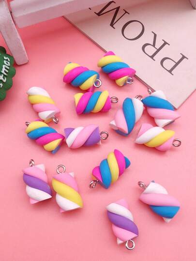 10pcs/set Creative Resin Candy Design DIY Pendant For Women For DIY Jewelry Making