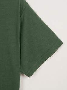 SHEIN VCAY 素色圓領T恤 - 軍綠色 - 查看 5