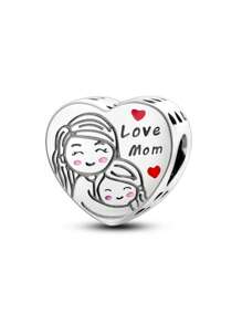 1入組人像圖案心DIY珠子 - 金色 - 查看 1