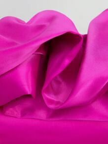 SHEIN Unity 一字肩荷葉邊褶邊緊身連衣裙 - 玫紅色 - 查看 7