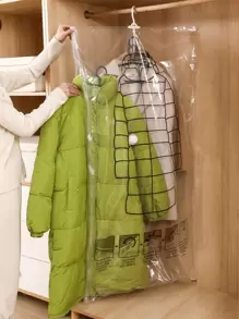 5个可清洗可重复使用超大加厚真空收纳袋，带挂钩 - 無色 - 查看 5