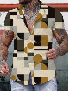 Manfinity LEGND Men Geo Print Shirt Without Tee - Multicolor - View 1