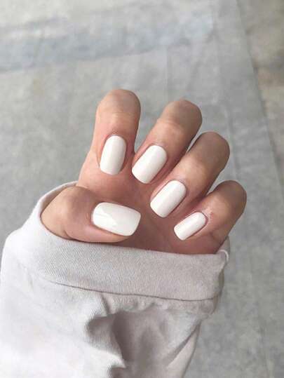 24pcs Short Square Fake Nail & 1pc Nail File & 1sheet Tape