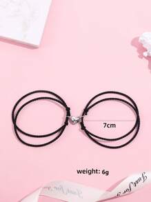 2入組簡約新款磁力吸附情侶手鏈,適合學生 - 彩色 - 查看 3