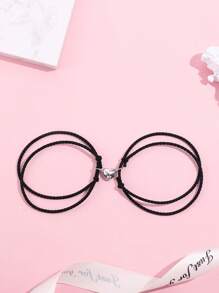 2入組簡約新款磁力吸附情侶手鏈,適合學生 - 彩色 - 查看 4