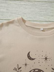 SHEIN Essnce 蘑菇和印花T恤