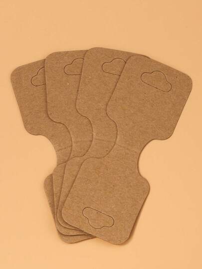 50入組/套復古木頭素色DIY項鍊手環顯示卡適合女士適用於首飾類展示