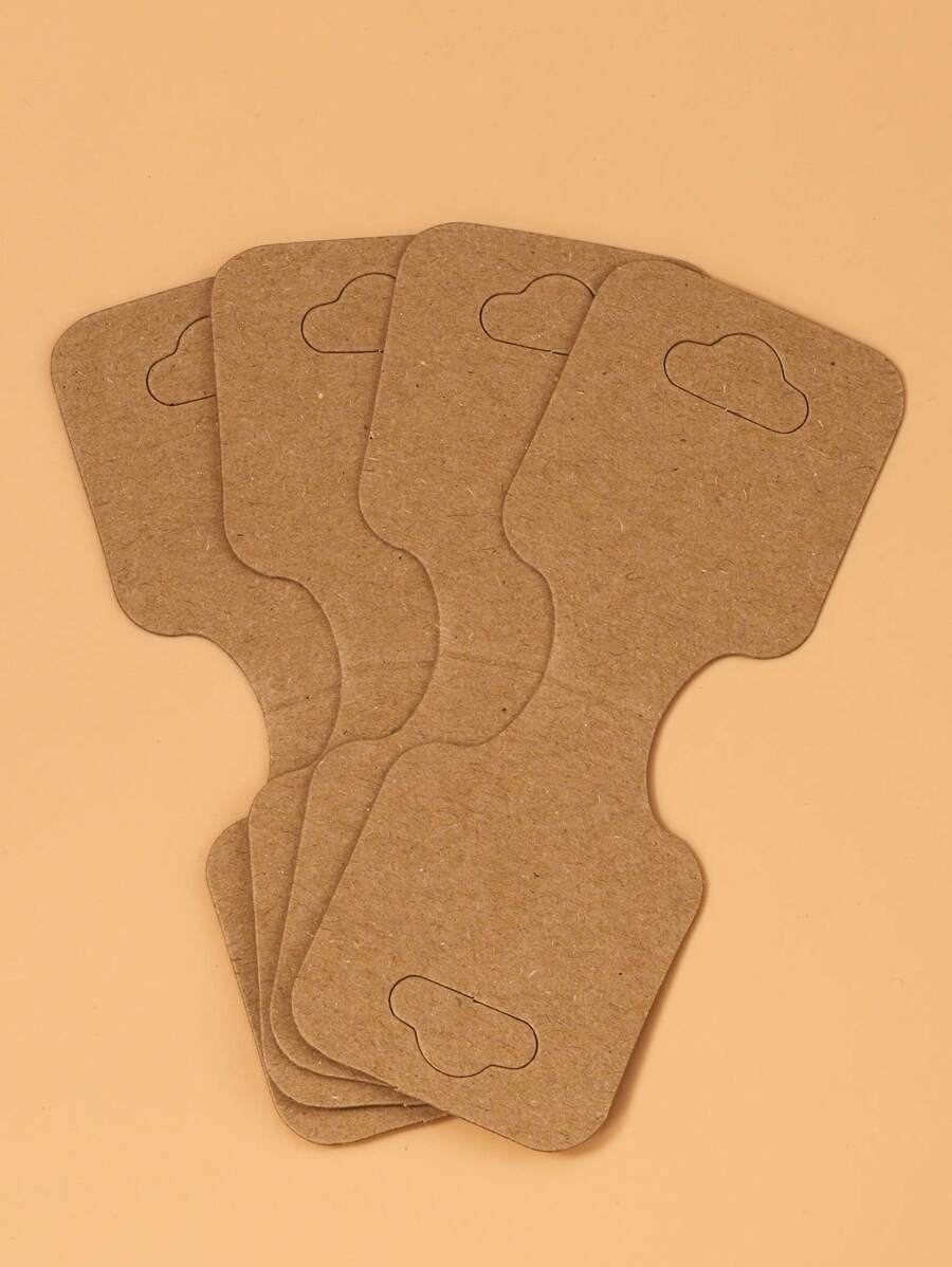 50入組/套復古木頭素色DIY項鍊手環顯示卡適合女士適用於首飾類展示