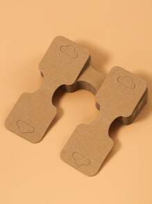 50入組/套復古木頭素色DIY項鍊手環顯示卡適合女士適用於首飾類展示