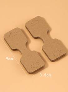 50入組/套復古木頭素色DIY項鍊手環顯示卡適合女士適用於首飾類展示