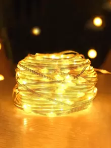 1入組10/20/30/50/100led 1/2/3/5/10m塑料燈串臥室浪漫可延長裝飾燈 - 黃色 - 查看 2