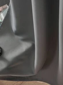 1 rèm che nắng có lỗ khoen, thích hợp cho phòng khách, giảm tiếng ồn, cách nhiệt, làm tối phòng, rèm đa năng - Màu xám đen - Xem 6