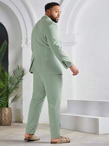 EASEVO 男士單排釦西裝外套和西裝褲 - 薄荷綠 - 查看 2