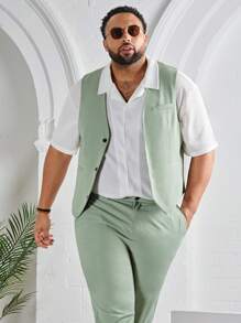 EASEVO 男士單排釦西裝外套和西裝褲 - 薄荷綠 - 查看 3