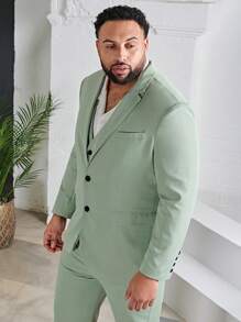 EASEVO 男士單排釦西裝外套和西裝褲 - 薄荷綠 - 查看 5