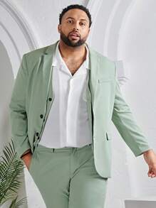 EASEVO 男士單排釦西裝外套和西裝褲 - 薄荷綠 - 查看 8
