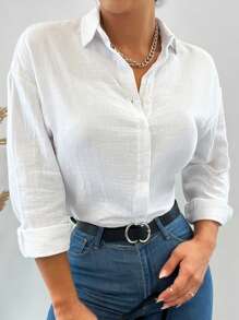 RueChic Camisa de hombro caído de una sola pieza larga, blusas de verano para vacaciones