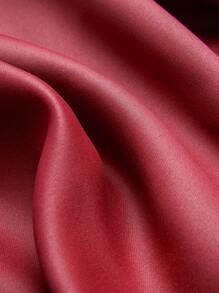 Rèm một tấm chắc chắn, Rèm đơn Polyester tối giản cho phòng ngủ và phòng khách - Đỏ - Xem 4