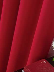 Rèm một tấm chắc chắn, Rèm đơn Polyester tối giản cho phòng ngủ và phòng khách - Đỏ - Xem 5