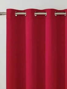 Rèm một tấm chắc chắn, Rèm đơn Polyester tối giản cho phòng ngủ và phòng khách - Đỏ - Xem 6