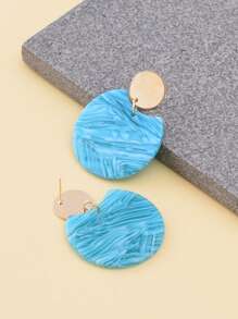 Hoa tai tròn axit axetic - Màu xanh ngọc - Xem 2