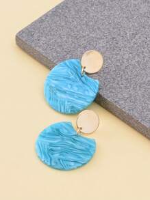 Hoa tai tròn axit axetic - Màu xanh ngọc - Xem 3