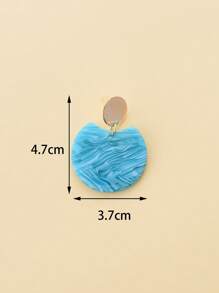 Hoa tai tròn axit axetic - Màu xanh ngọc - Xem 4