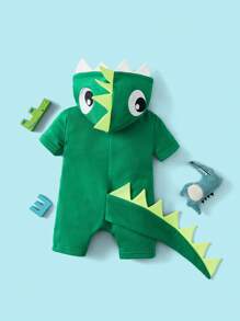 SHEIN Kombinezon z kapturem dla dziewczynki z wzorem 3D