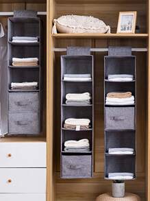 1pc Solid Color Hanging Storage Bag, Minimalist Non-Woven Fabric Multi-Layer Hanging Storage Bag For Home Decorations Decor Festival Decor Room Decor Home Decor Decor Bedroom Decor