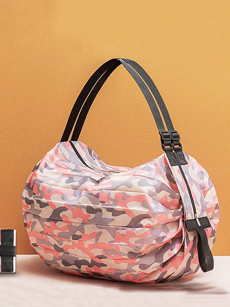 1pc Camo Pattern Storage Bag, Modern Polyamide Portable Storage Bag For Home - Apricot - View 1