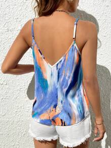 SHEIN Privé Brush Print Cami Top - Multicolor - View 2