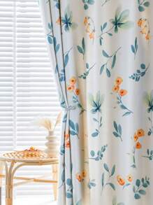 1 件小橙花印花窗簾 - 彩色 - 查看 1