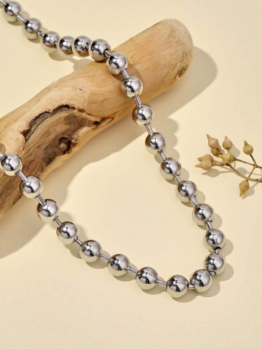 Collier à perles minimaliste - Argent - Voir 1