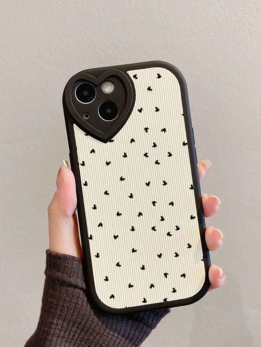 1 Ốp Điện Thoại Tpu Love Heart & In Hoa Tương Thích Với Iphone X, Xr, Xs Max, 11, 12, 13, 14, 15, 15 Pro, 15 Plus, 15 Pro Max - Nhiều màu - Xem 1