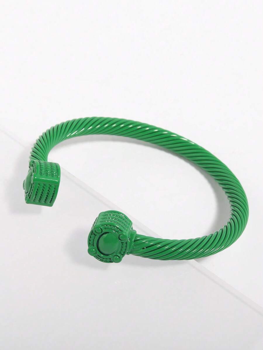Vòng tay nam trang trí hình tròn - màu xanh lá - Xem 1
