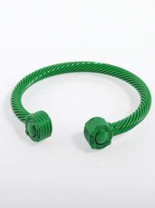 Vòng tay nam trang trí hình tròn - màu xanh lá - Xem 2