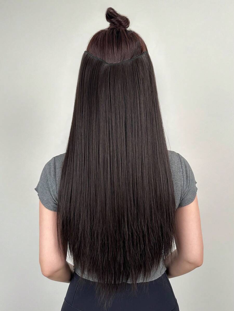 Kẹp Trong Phần Mở Rộng Tóc Tổng Hợp Dài Thẳng - màu nâu - Xem 1