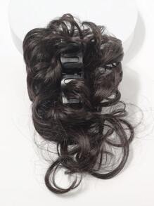 1 pieza Moño rizado natural sintético con garra - Negro - Ver 4