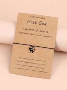 Vòng tay trang trí mèo - màu đen - Xem 1