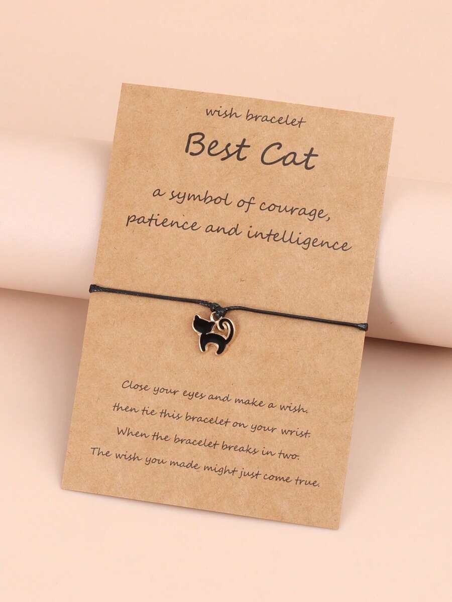 Vòng tay trang trí mèo - màu đen - Xem 1