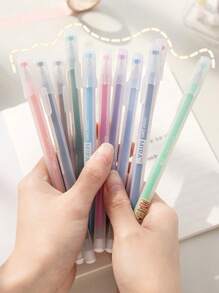 12pcs/Set Simple 0.5mm Colorful Handwriting Pen Back To School