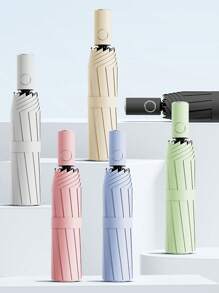 1入組16支骨灰褐色完全自動+雙玻璃纖維抗風雨傘，可在晴天和雨天使用 - 米色 - 查看 6