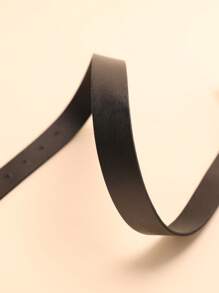 Thắt lưng nữ khóa hình học tối giản cho cuộc sống hàng ngày - màu đen - Xem 3