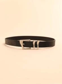 Thắt lưng nữ khóa hình học tối giản cho cuộc sống hàng ngày - màu đen - Xem 5