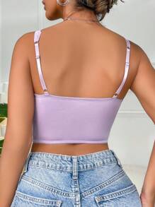 花卉蕾絲鋼圈文胸 - 紫丁香色 - 查看 2